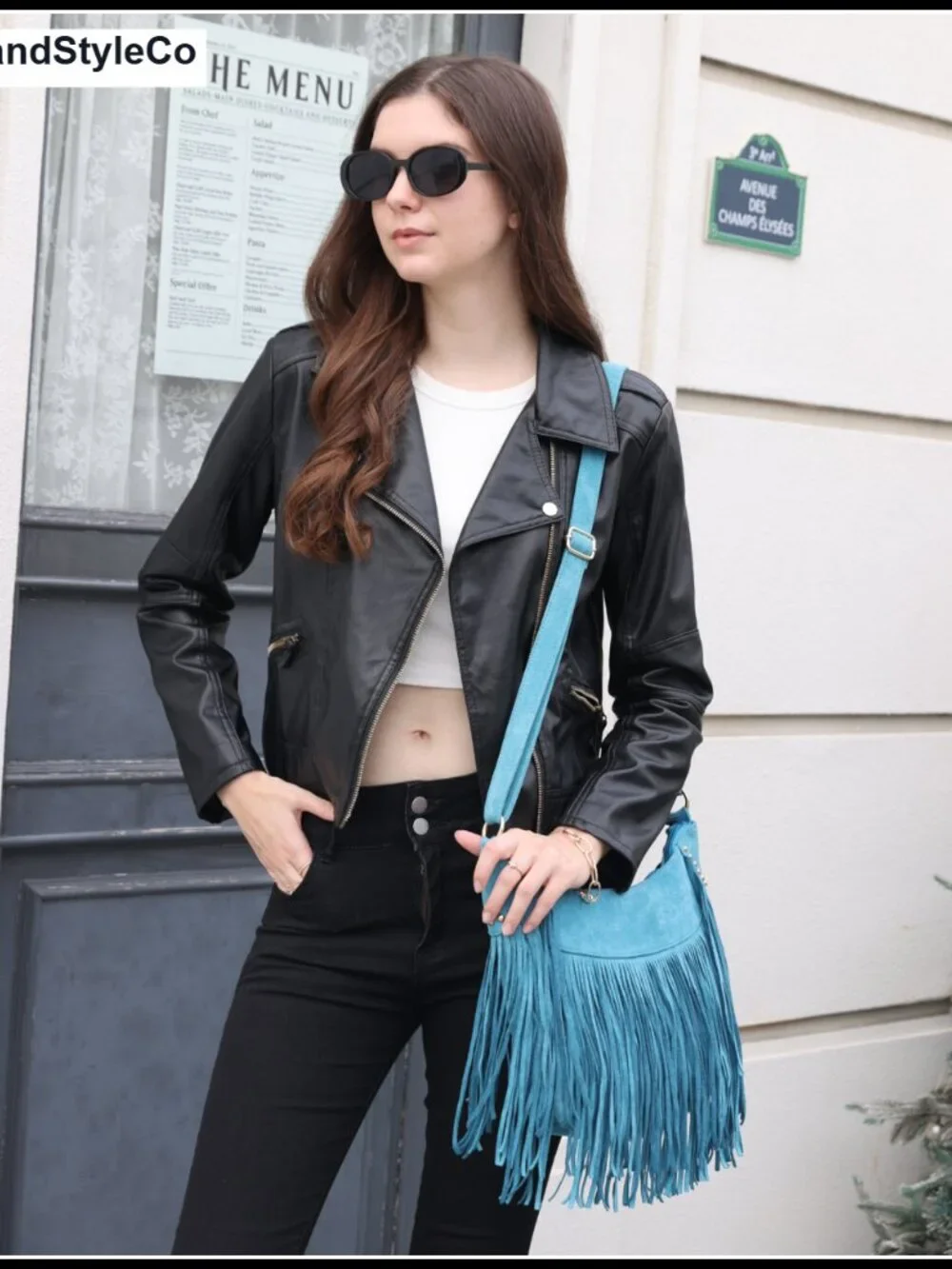 Vegan Suede Fringe Hobo Bag Crossbody Shoulder Purse